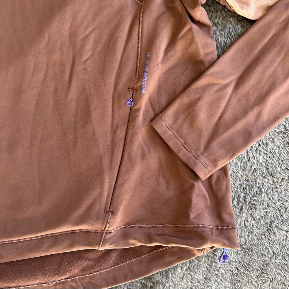 lululemon athletica Mauve Brown Pullover Half-Zip Hoodie with Purple Accents - Picture 8 of 12